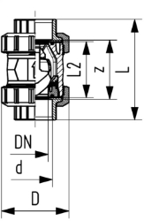 Bild von +GF+ Rückschlagventil Typ 561 PVC-U Ohne Feder Mit Klebemuffen metrisch, d mm: 16, Art.Nr.: 161561001