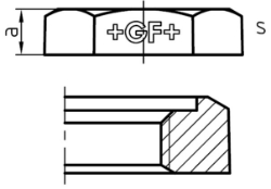 Bild von +GF+ 312 Gegenmutter mit Aussparung, ISO/EN P4, G...B ″: 1, Art.Nr.: 770312206