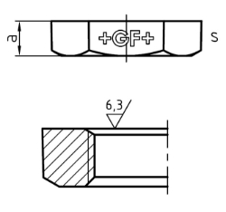 Bild von +GF+ 310a Gegenmutter, plangedreht, ISO/EN P4, G: 3/4", Art.Nr.: 770309105