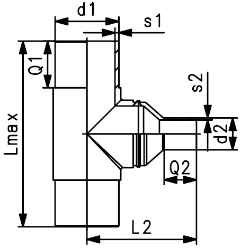 Bild von +GF+ ELGEF Plus T 90° reduziert PE100 d25-400mm / SDR11 / mit angeschweisster Reduktion / Langschenklige Version, d mm: 40, Art.Nr.: 753201005