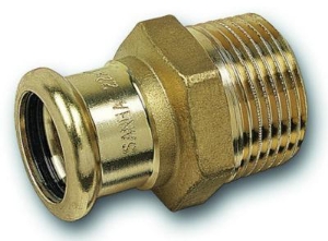 Picture of +GF+ PRESS-FIT Wasser Übergangsnippel Siliziumbronze, d mm: 22, Art.Nr.: 767627111