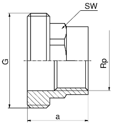 Bild von +GF+ Serie 8000 Gewindefittings Einschraubteil Siliziumbronze, Rp ″: 1, Art.Nr.: 768370006