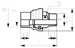 Bild von +GF+ Übergangsfitting PVC-U metrisch Messing R, d mm: 32, Art.Nr.: 721950608