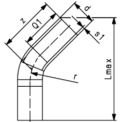 Bild von +GF+ ELGEF Plus Bogen 45° PE100 d32-900mm / SDR11 / langschenklige Version, de mm: 32, Art.Nr.: 753051008