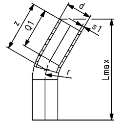 Bild von +GF+ ELGEF Plus Bogen 30° PE100 d90-1000mm / SDR17 / Langschenklige Version, de mm: 110, Art.Nr.: 753060814