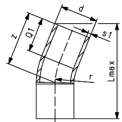 Bild von +GF+ ELGEF Plus Bogen 22° PE100 d32-900mm / SDR17 / Langschenklige Version, de mm: 315, Art.Nr.: 753080823