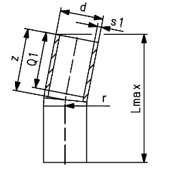 Bild von +GF+ ELGEF Plus Bogen 11° PE100 d90-1000mm / SDR17 / Langschenklige Version, de mm: 315, Art.Nr.: 753090823