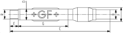 Bild von +GF+ GEBEF Typ 1105 Aussengewinde Messing (Rg*), B mm: 75, Art.Nr.: 775011054