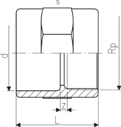 Bild von +GF+ Übergangsmuffe PVC-U metrisch Rp, Grösse: 110‑4", Art.Nr.: 721916014