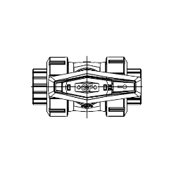 Bild von +GF+ 3-Weg Kugelhahn Typ 543 Pro PVC-U Vertikal/L-Bohrung Mit Klebemuffen metrisch, d mm: 16, Art.Nr.: 161543401