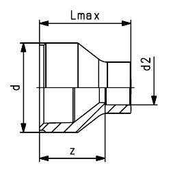 Bild von +GF+ ecoFIT Reduktion PE80 d25-110mm, Grösse: 25‑20, Art.Nr.: 733910337