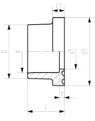 Bild von +GF+ SYGEF Standard Bundbuchse metrisch Dichtfläche gerillt PN16, Grösse: 40, Art.Nr.: 735790209