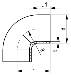 Bild von +GF+ SYGEF Standard Bogen 90° SDR21/PN16, Grösse: 20, Art.Nr.: 735018706