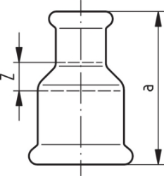 Picture of +GF+ PRESS-FIT Wasser Reduziermuffe Kupfer, d mm: 54 ‑ 42, Art.Nr.: 767624020