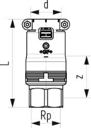 Bild von +GF+ INSTAFLEX Übergang PB/Messing Elektroschweiss-Übergang / Innengewinde, d mm: 25, Art.Nr.: 761069706