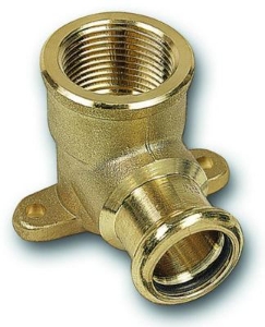 Bild von +GF+ PRESS-FIT Wasser Winkel mit 2-Flügelflansch Siliziumbronze, d mm: 18, Art.Nr.: 767647209