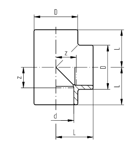 Bild von +GF+ SYGEF Standard T 90° egal PN16, Grösse: 16, Art.Nr.: 735200105