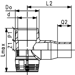 Bild von +GF+ ELGEF Plus T-Stück 90° reduziert PE100 d90-250mm / SDR11, d mm: 140, Art.Nr.: 753901870