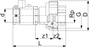 Bild von +GF+ INSTAFLEX Übergangs-Verschraubung PB/Messing Elektroschweissen / Innengewinde, d mm: 16, Art.Nr.: 760857221