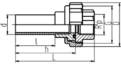 Bild von +GF+ INSTAFLEX Übergangs-Verschraubung PB/Messing Mit Stutzen für Elektroschweissen und Muffenschweissen / Innengewinde, d mm: 16, Art.Nr.: 760857207