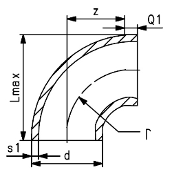 Bild von +GF+ ecoFIT Bogen 90° PE100 d20-500mm / SDR 11, d mm: 125, Art.Nr.: 753018715