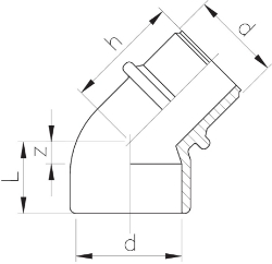 Bild von +GF+ INSTAFLEX Winkel 45° PB Mit Muffe-Stutzen, d mm: 16, Art.Nr.: 761066907