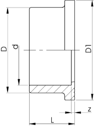 Bild von +GF+ INSTAFLEX Bundbuchse flach PB Passend zu losem Flansch oder Überwurfmutter, d mm: 40, Art.Nr.: 761066634