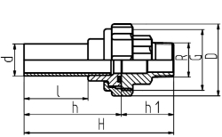 Bild von +GF+ INSTAFLEX Übergangs-Verschraubung PB/Messing Mit Stutzen für Elektroschweissen und Muffenschweissen / Aussengewinde, d mm: 25, Art.Nr.: 760857202