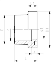 Bild von +GF+ SYGEF Standard Bundbuchse mit Nut PN16, Grösse: 20, Art.Nr.: 735810106