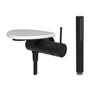 Picture of LAUFEN - ADA - Duschenmischer zu Simibox 1-Point, Ablage ohne Loch, mit Kunststoffschlauch 1600 mm, mit Handbrause TwinStick, Art.Nr. :HF506755511060